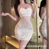 Spice girl lingerie pure desire hollow lace suspender skirt pure desire heavy industry water soluble flower embroidery nightdress midnight charm