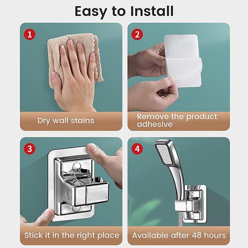 Adjustable Punch-free Shower Bracket Bathroom Shower Head Base Shower Universal Bracket Accessories