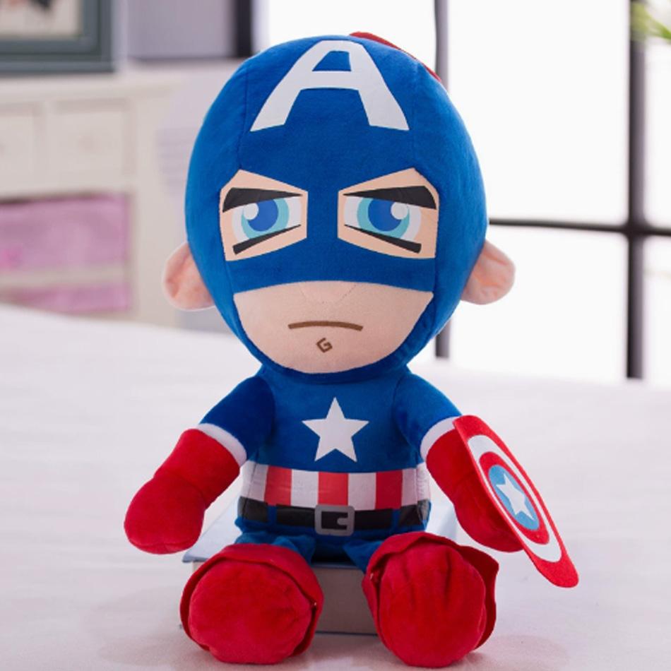 Big Size Cartoon Super Hero Plushies Captain America Spider Man Iron Man Doll Soft Stuffed Anime Plushies Birthday Gifts Kids