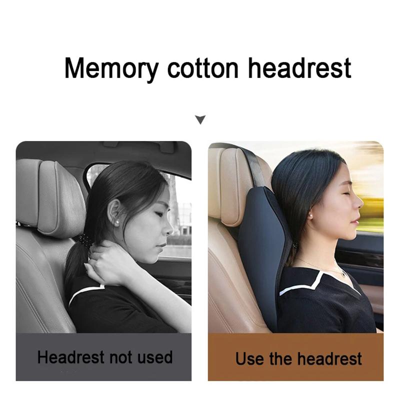 

TS000512 For Model 3/Y/S/X Memory Foam Lumbar Support Cushion Car Headrest Neck Pillow Black