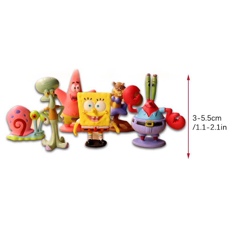 

Спанч Боб Квадратные Штаны 6 шт. Фигурки Мультяшный Аниме Фигурка Модель Украшение Кукла OPP