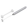 Stainless Steel Hand Battery Operated Electric Milk On Frother with Spoon for Cappuccinos   Foams and Foam Cord Loose Storage In Drawer or Cupboa