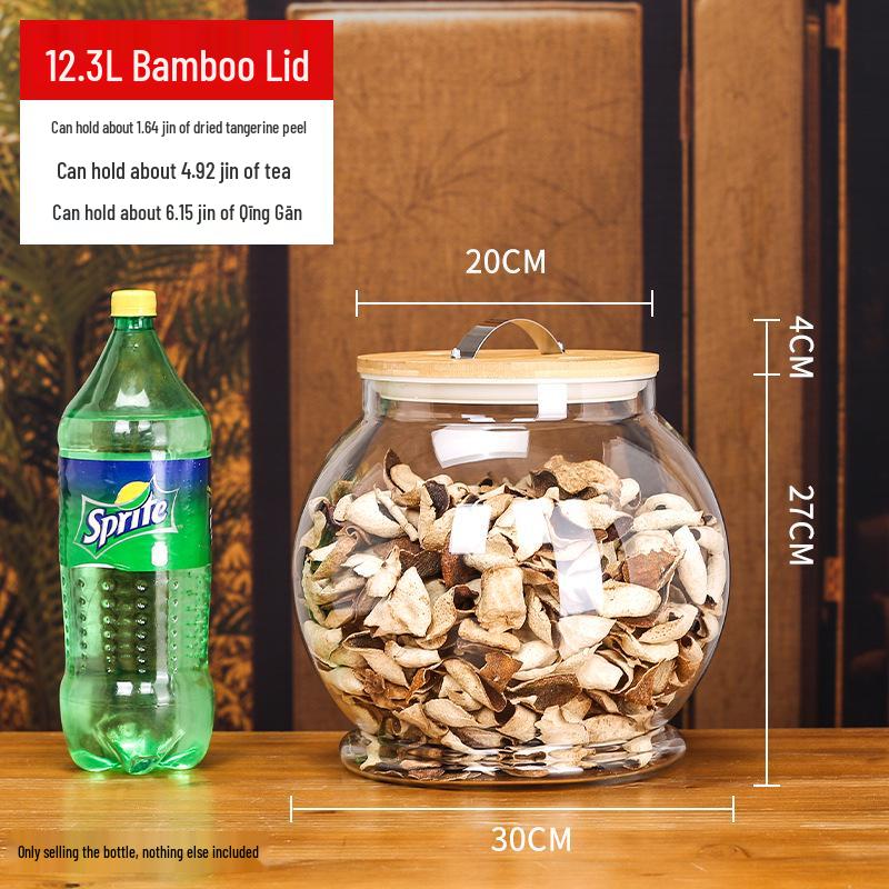 Large Glass Food-Grade Storage Jar for Dried Tangerine Peel and Tea Sealed for Freshness
