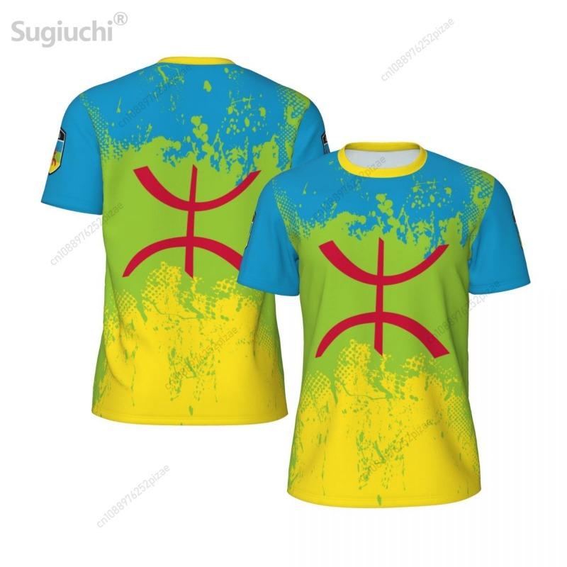 Nouveau T-shirt en Maille Imprimé 3D Drapeau Amazigh BERBÈRE Hommes Femmes Vêtements Sportifs Respirant Pour Course à Pied Vélo Fitness T-shirt