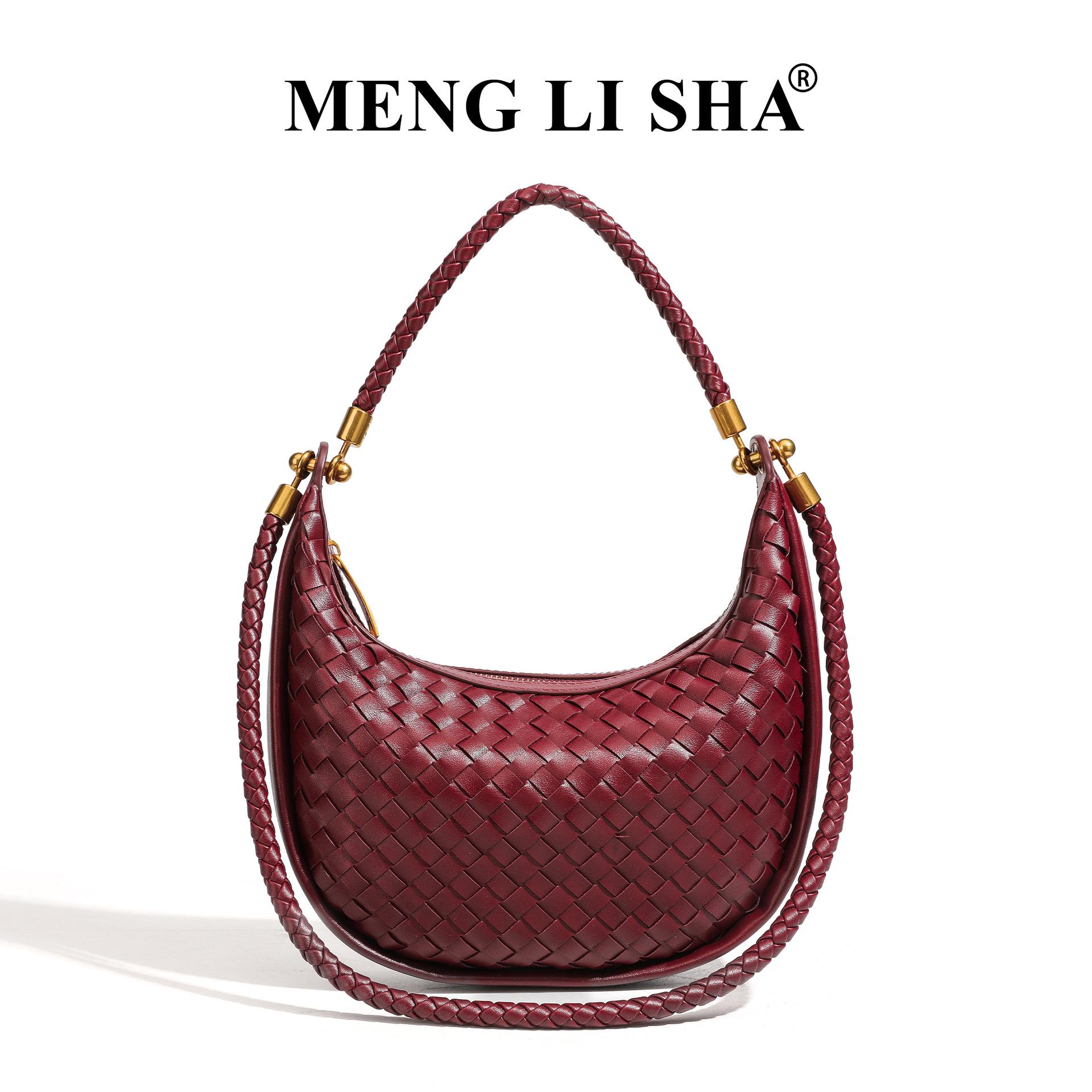 Элегантная французская минималистичная сумка-полумесяц ручной работы на плечо