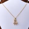 Copper plated electroplated pendant, cute little horse unicorn, fully set with zircon, light luxury women's necklace, no fading,