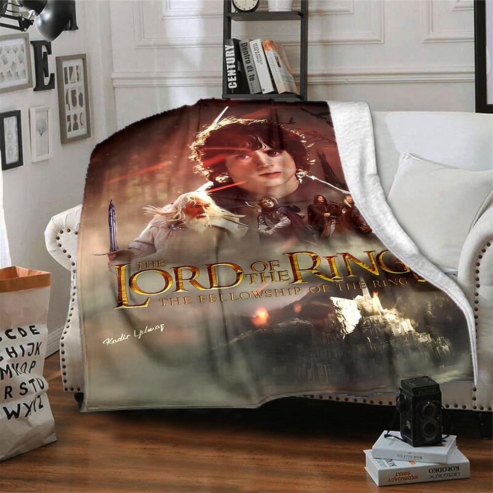 1pc Lord of the Rings Fellowship Flannel Blanket - Soft Warm Throw for Home, Office, TravelL1365