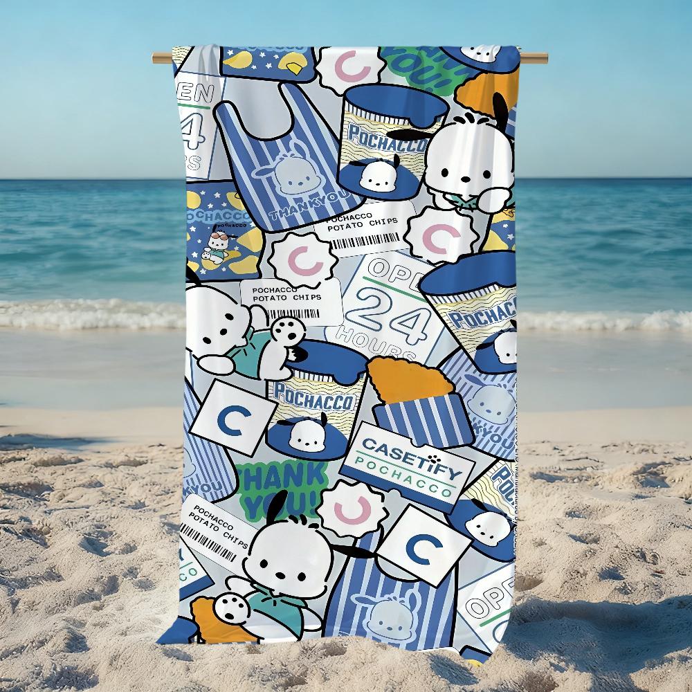 P-Pochacco-O CUTE Towel Beach Quick Dry Soft Pool Towels Gift for Travel Gym Shower Camping sports