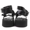 HERMES Sandals Galaxy H Diama Leather Strap black Women 37.5 231162Z Used
