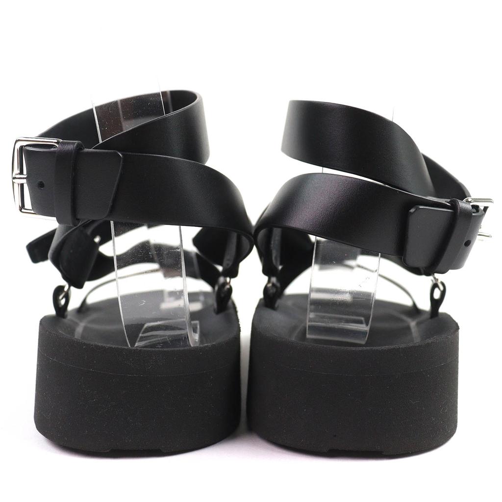 HERMES Sandals Galaxy H Diama Leather Strap black Women 37.5 231162Z Used