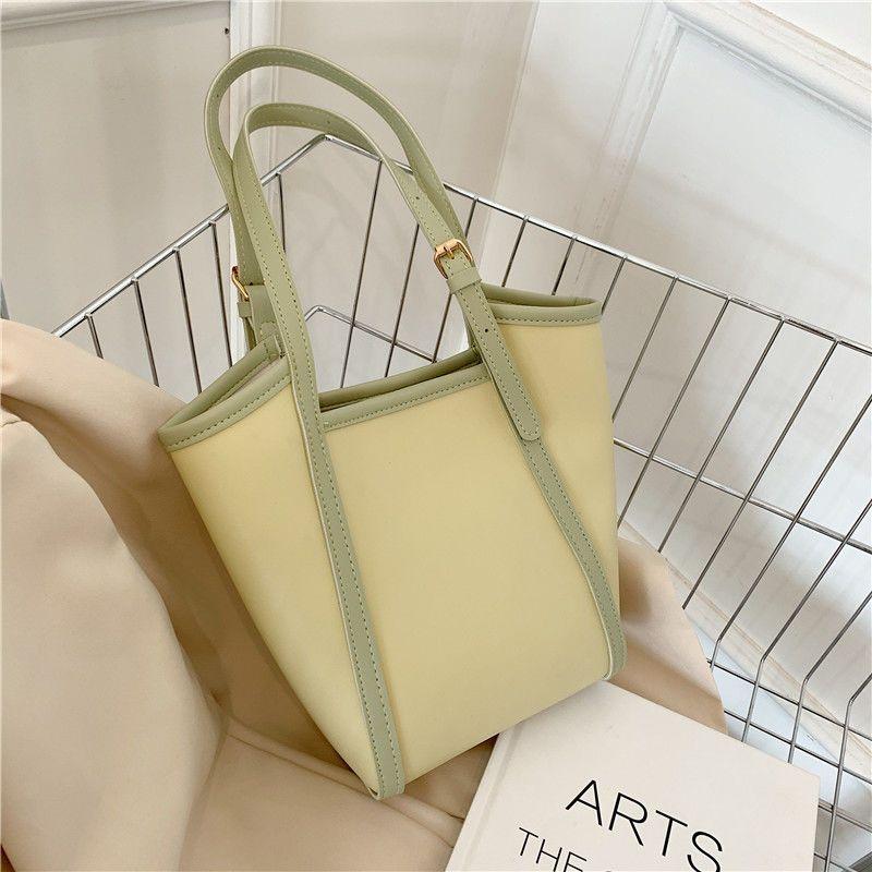 

Женская сумка для поездок на работу, новая модная ретро-сумка через плечо для матери и ребенка, портативная универсальная сумка-ведро зелёный