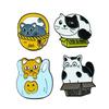 Cute Cartoon Cat Brooch - Fun, Versatile Alloy Badge for Bags & Clothing Accessories