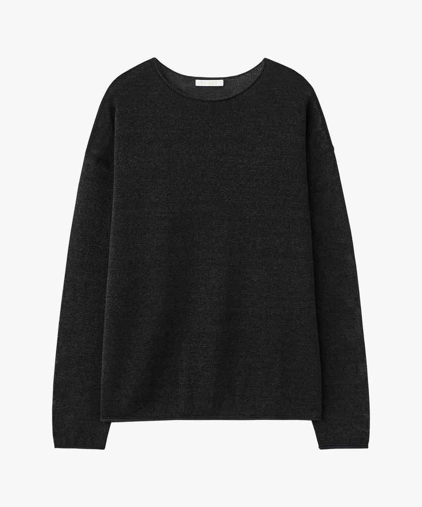 SUARE WOMEN Paper Cotton Oversized Sleeve Knit Black