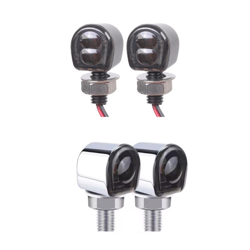 Motorcycle LED Signal Lights 12V Power Sturdy Daytime Visible Indicators Weatherproof Turn Indicator Pair for Bike