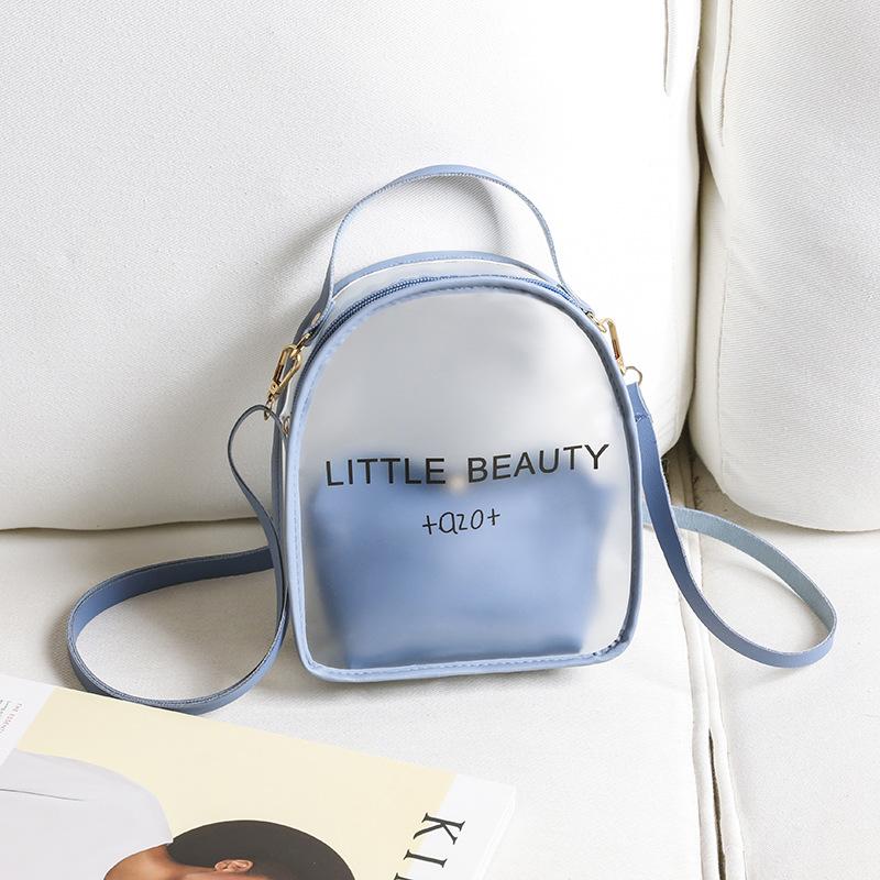 Women's Bag Autumn and Winter New Printing Color Scheme Backpack Simple Mobile Phone Bag Transparent Backpack Small Bag