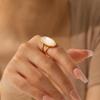 European & American Stainless Steel Seashell Ring - Luxurious Titanium Steel Jewelry 