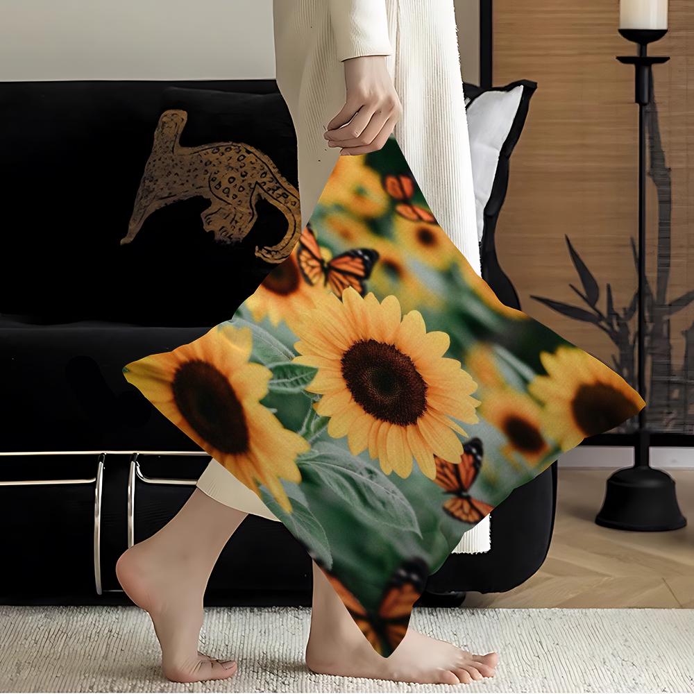 Nature Blue Sky Cloud Sunflower 45*45cm Cushion Cover Pillow Cover Decor Pillowcase Home Pillowcase For Couch Pillow