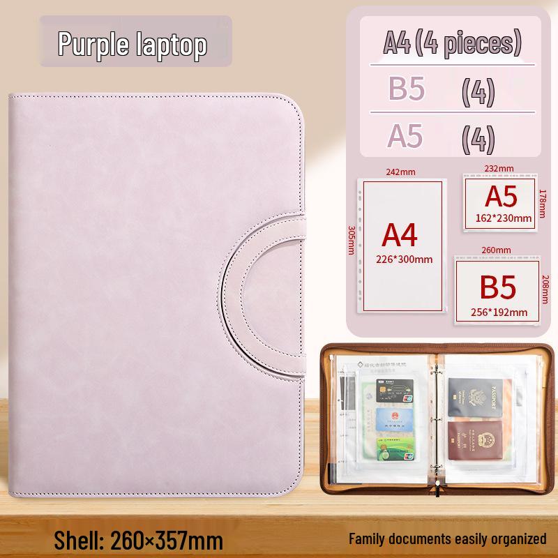 A4 Familien Dokumentenaufbewahrungstasche für Urkunden & Reisepässe, Reißverschluss