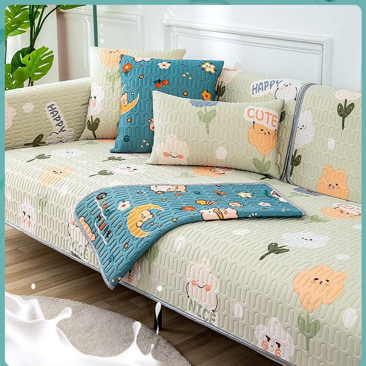Private Custom Latex Sofa Cushion Summer Summer Nordic Simple Non-Slip Mat Cushion Full Cover Cloth Backrest Towel