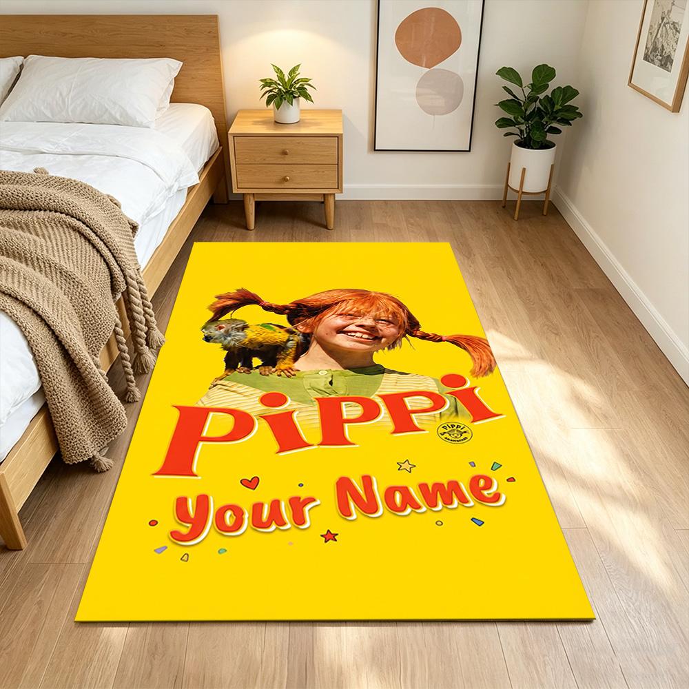 Pippi Customize Your Name Carpet Design for Dining Room Foyer Hallway Kitchen Anti-slip Rug Office home decor Wedding Party Gift