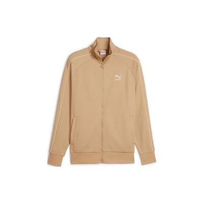 Color Block Striped Stand Collar Zip Jacket Men Jackets Light-Brown 626164-83