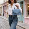 Vintage Denim Purse With Tassels For Daily Casual Use