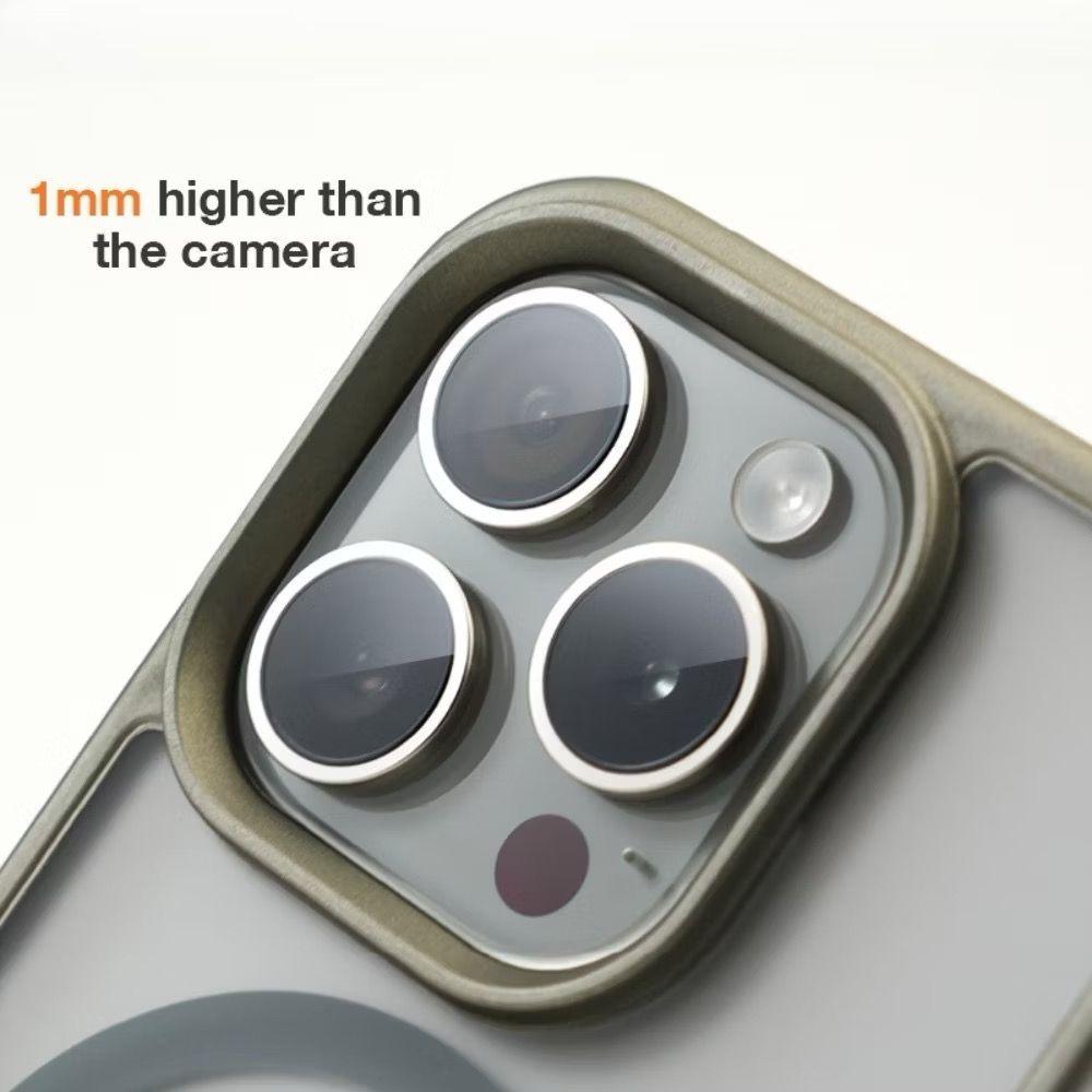 Luxury Metal Stand Clear Magnetic Phone Case For iPhone 16E 11 12 13 14 15 16 Pro Max Plus Bracket Shockproof Protector Cover