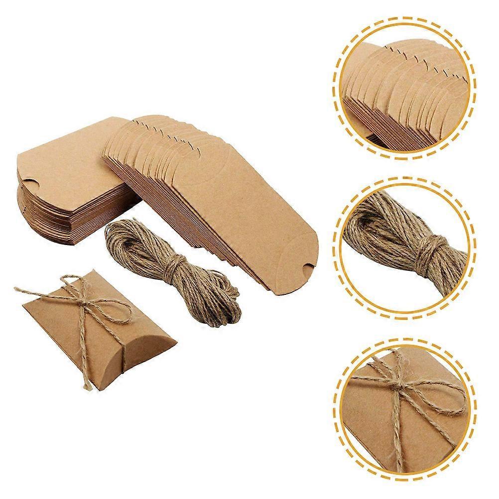 Gift Packaging Box Pillow Boxes for Packaging 200Pcs Kraft Paper