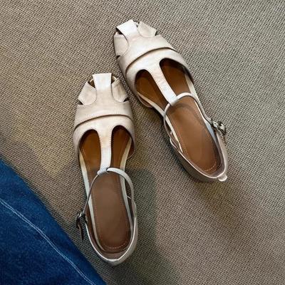 Fashion Women Breathable Heeled Sandals Loafers Shoes Woman Summer 2025 Trend Elegant Dress Shallow Pumps Soft Leather Mujer Sandalias