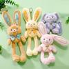 30cm Pull-Out Rabbit Keychain Plush Toy Cute Soft Stuffed Animal Bunny Doll Creative Backpack Clutches Pendant Kid Girl Boy Gift