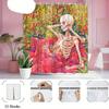 1pc Skeleton Relaxing on Floral Couch Shower Curtain - Dreamlike Fantasy Design, Vivid Colors, Polyester, Includes 12 Hooks, 70.