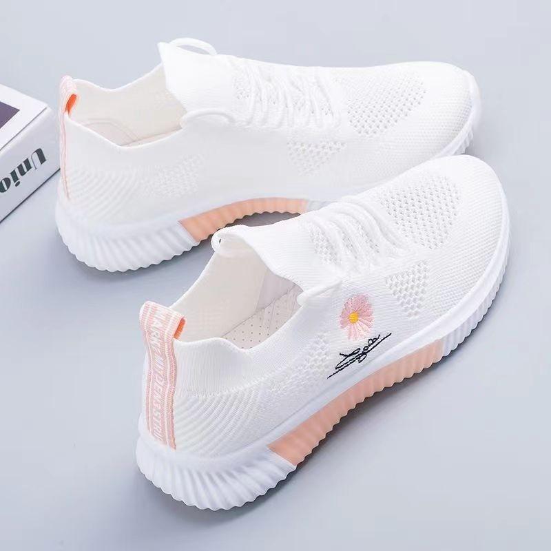 Large size summer mesh sneakers couple mesh running shoes running shoes women s single shoes 36 розовый