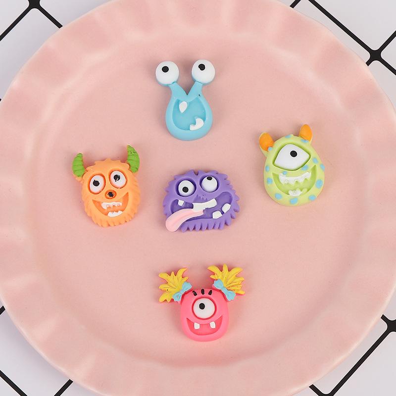 Handmade Cartoon Monster Resin Phone Case, Hair Clip & Hair Tie Accessories