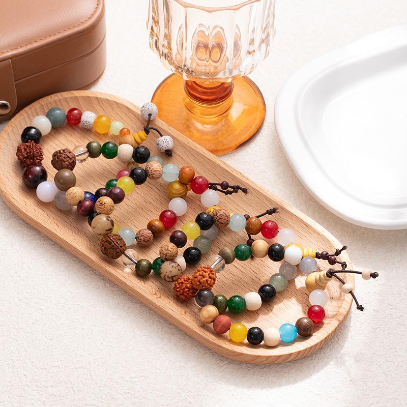 Eighteen-Seed Rosary Plate Playing With Colorful Bracelets, Bodhi Seeds, Buddha Beads, Bracelets, Retro Lucky Jewelry, Couple Bracelets