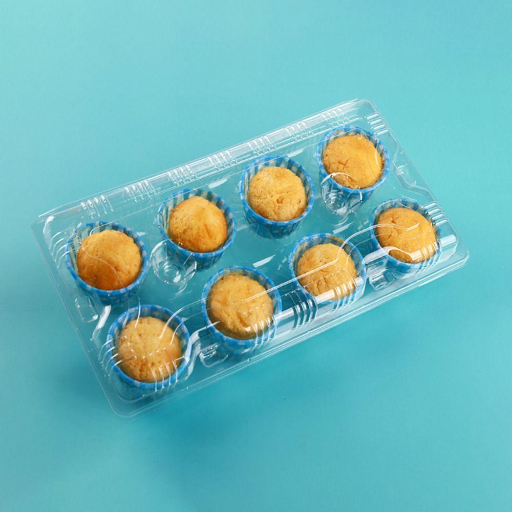 100pcs Disposable Portuguese Egg Tart Paaging Box Plastic Baking Cake Case  Kitchen Cooking Tools