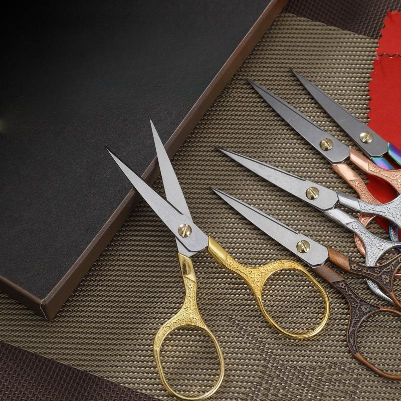 1Pc Sewing Scissors Stainless Steel Retro Embroidery Tailor Scissors Dressmaker Shears Fabric Cutter Diy Sewing Accessories