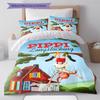 Pippi Longstocking Pattern Bedding,Quilt Set Quilt Cover Pillowcase Home Birthday Gift (1 * Duvet Cover + 2 * Pillowcase, Without Core)