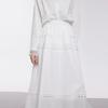 ELLE Romantic Simple Casual Long Skirt With Lace Splicing Women Skirts White ER50921