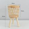 Nordic Style Bamboo Woven Plant Basket - Rattan Balcony Pothos Stand