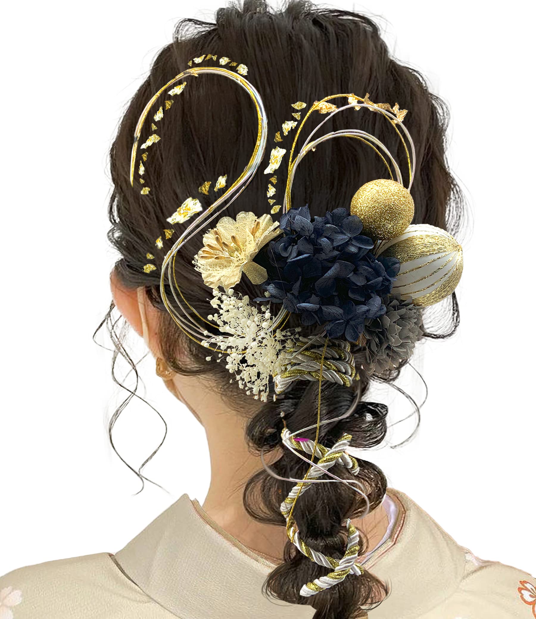 

JZOON Hair Handmade Mizuhiki Hair 9 Perfect for Entrance and Fireworks Perfect for both Japanese and Western A2613 Ornaments, Accessories, 13-Piece чёрный