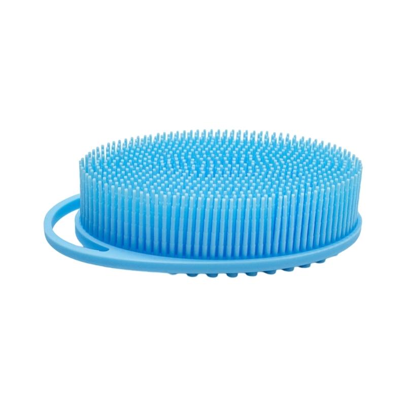 Reusable Silicone Bath Brush With Hanging Hook For Effective Skin Cleansing