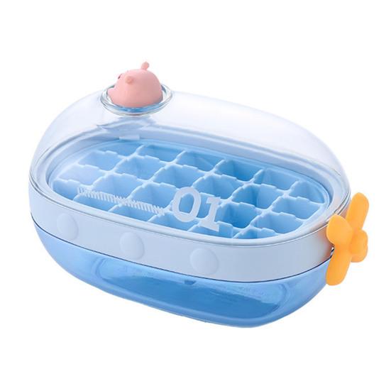 

Форма для льда с откидной крышкой, складная форма для льда без помощи рук, для домашнего бара, герметичный льдогенератор без содержания бисфенола А для заморозки соков и напитков синий