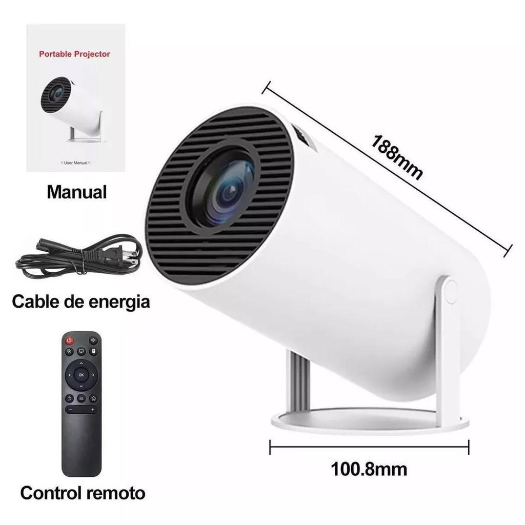 HY300 Portable Smart Projector, 720P Android 11, LCD, Ultra HD 4K Support
