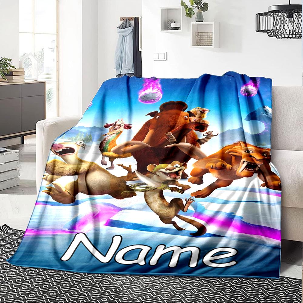 Personalisierbare Decke mit Namen, Eiszeit: Die Entstehung der Dinosaurier, Weich & Warm, für Sofa, Büro, Bett, Reisen, Mittagspause, Geschenk für alle Jahreszeiten