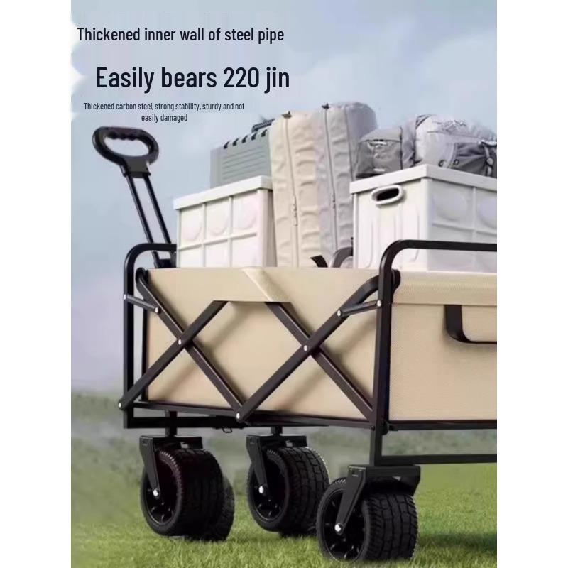 Foldable Outdoor Camping & Picnic Stroller with Large Handle