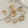 Summer Vacation Starfish Scallop Open Ring Set for Women Men Gold Color Glossy Alloy Flower Adjustable Ring Jewelry Gift