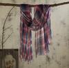 Pure Linen Plaid Scarf Women'S Light And Breathable Japanese Sweet Style Women'S Shawl Silk Scarf