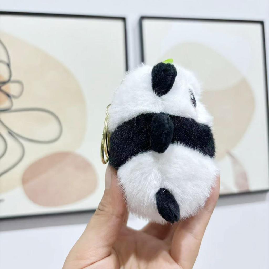 1Pcs Cute Stuffed Panda Keychain Cute Panda Keychain Soft Touch Plush Key Ring Bag Pendant Interior Accessories for Bag Pendant