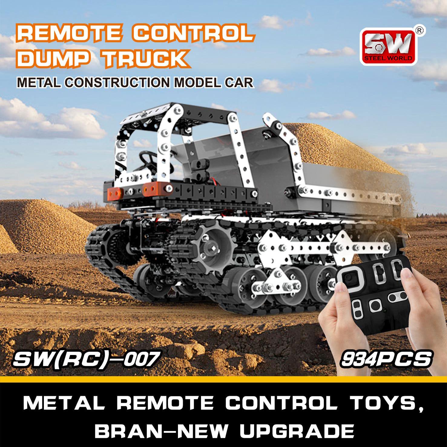 

Нетоксичный DIY Сборный Нержавеющая Сталь Sw (Рц) 007 Гусеничный Радиоуправляемый Самосвал 2.4G 10 Каналов Головоломка Строительные Блоки Игрушки Для Детей