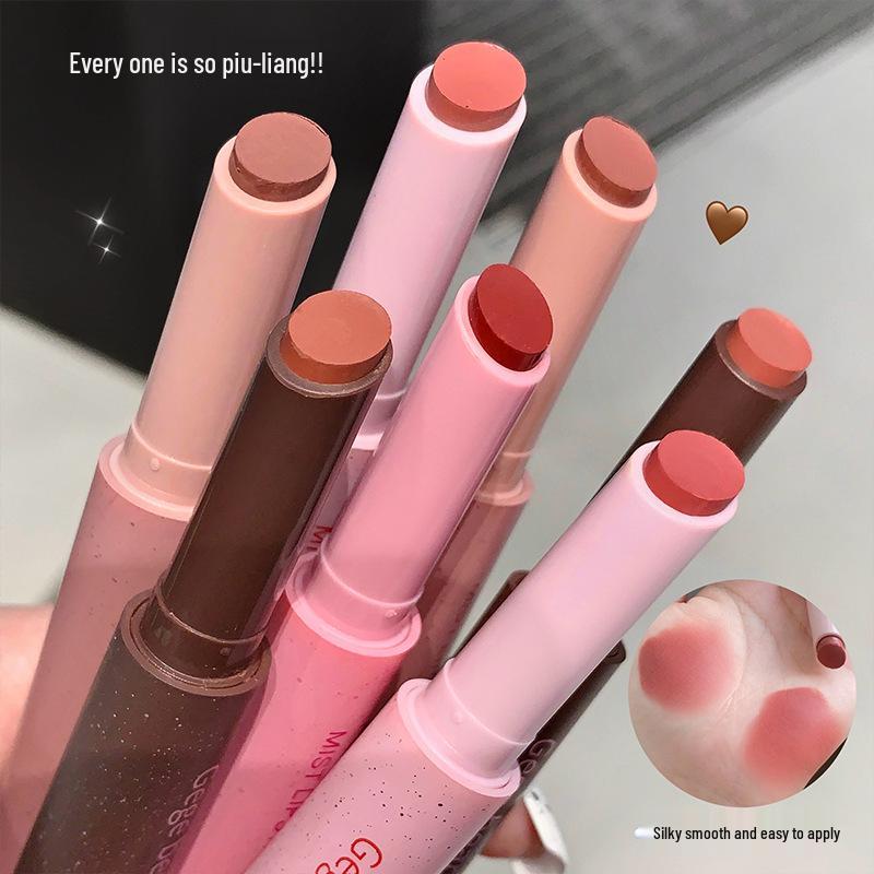 Gogo Bear Matte Velvet Long-Lasting Lipstick Pen - Soft Mist Nude, Highly Pigmented Lip Gloss for Women